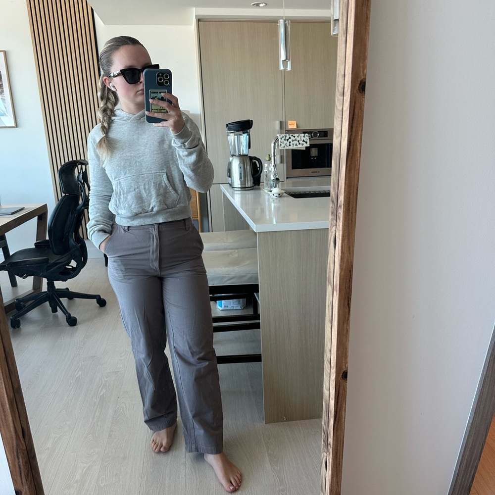 Gray Cropped Hoodie